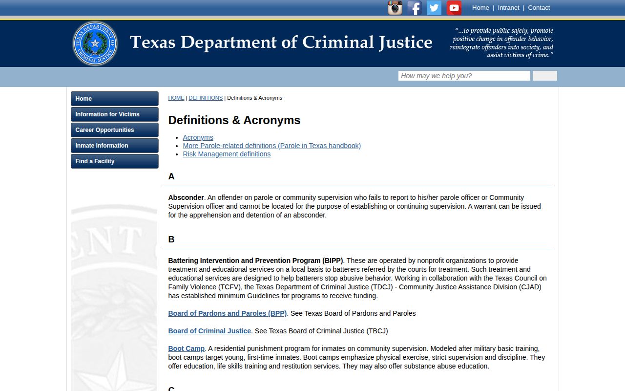 TDCJ projected release date definition and recalculation explanation